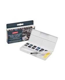 imagem principal do produto Aquarela em Pastilha Tinted Charcoal Estojo 12 Cores
