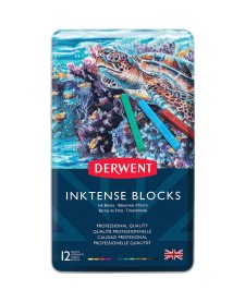 imagem de detalhe produto Bloco Inktense Aquarelável 12 Cores Estojo Lata