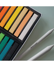 imagem de detalhe produto Giz Pastel Seco 12 cores Derwent Academy