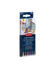 imagem de detalhe produto Kit com 6 Canetas Coloridas Line Maker 0,3 Derwent