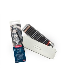 imagem principal do produto Lápis Carvão 6 Unidades Estojo Lata