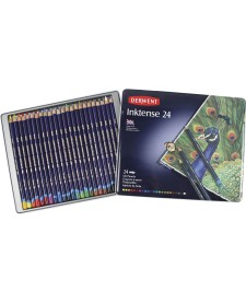 imagem principal do produto Lápis de Cor Aquarelável Inktense 24 Cores Estojo Lata Derwent