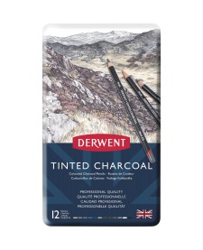 imagem de detalhe produto Lápis de Cor em Carvão Tingido 12 Cores Estojo Lata