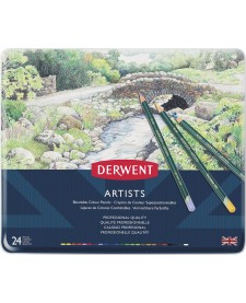 imagem de detalhe produto Lápis de Cor Permanente Artists 24 Cores Estojo Lata