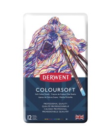 Lápis de Cor Permanente Coloursoft 36 Cores Estojo Lata - Derwent