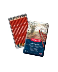 imagem principal do produto Lápis de Cor Permanente Drawing 12 Cores Estojo Lata