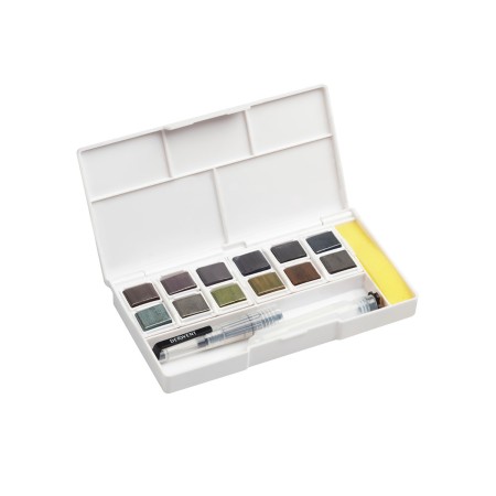 Foto ilustrativa Aquarela em Pastilha Graphitint Estojo 12 Cores