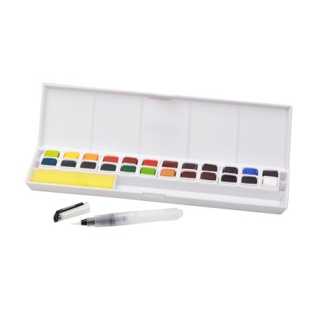 Foto ilustrativa Aquarela em Pastilha Inktense Estojo 24 Cores