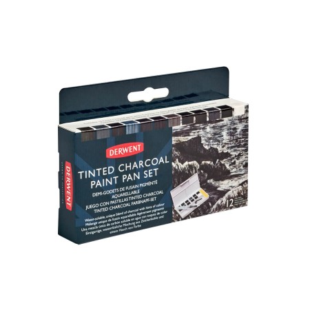 Foto ilustrativa Aquarela em Pastilha Tinted Charcoal Estojo 12 Cores