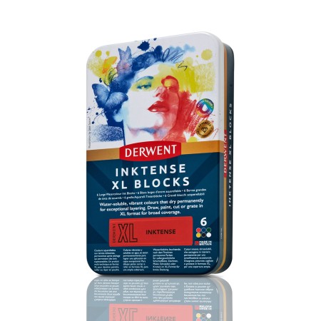 Foto ilustrativa Blocos XL Inktense 6 Cores Estojo Lata