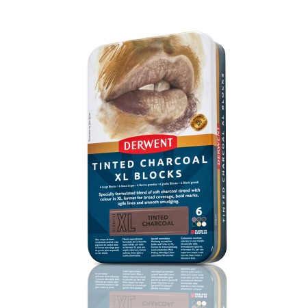 Foto ilustrativa Blocos XL Tinted Charcoal 6 Cores Estojo Lata