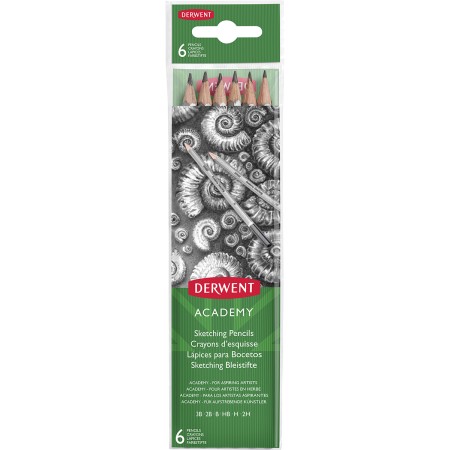 Foto ilustrativa Estojo Lápis Graduado Derwent Academy Média Dureza 6 unidades