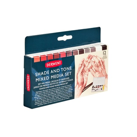 Foto ilustrativa Kit de Aquarela Shade & Tone com 12 Cores de Aquarelas em Pastilha e 3 Lápis