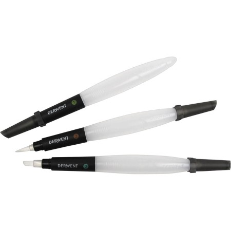 Foto ilustrativa Kit Pincel com Reservatório de Água Waterbrush: Fino, Médio e Cinzel