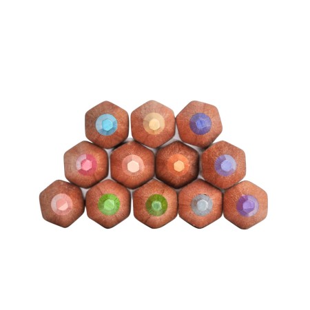 Foto ilustrativa Lápis de Cor Academy Pastel 12 Cores Estojo Lata