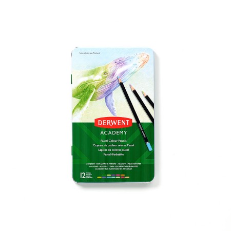 Foto ilustrativa Lápis de Cor Academy Pastel 12 Cores Estojo Lata