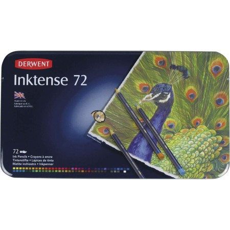 Lápis de Cor Aquarelável Inktense 72 Cores Estojo Lata - Derwent