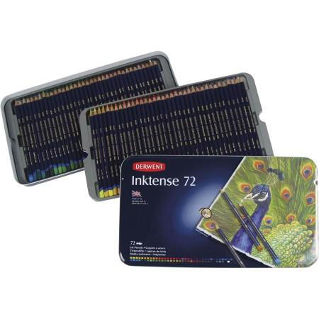Foto ilustrativa Lápis de Cor Aquarelável Inktense 72 Cores Estojo Lata