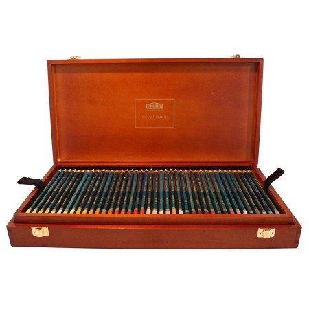 DERWENT Fine Art Pencils 色鉛筆 120色 Lápis de Cor Permanente Artists 120 Cores Estojo Madeira Derwent