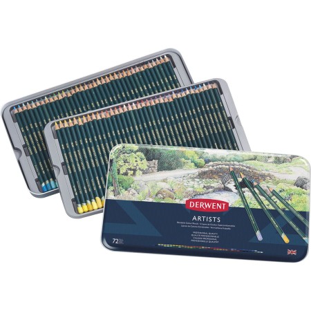 Lápis de Cor Permanente Artists 72 Cores Estojo Lata - Derwent