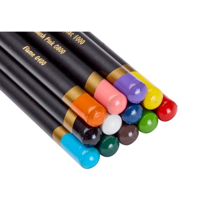 Foto ilustrativa Lápis de Cor Permanente Chromaflow 12 Cores Estojo Lata