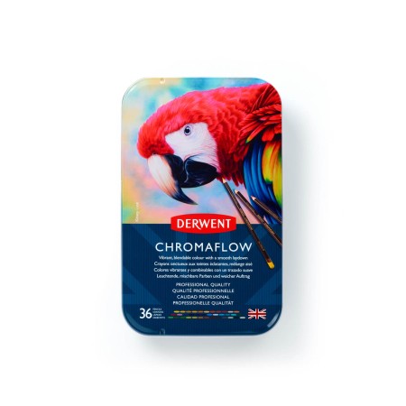 Foto ilustrativa Lápis de Cor Permanente Chromaflow 36 Cores Estojo Lata