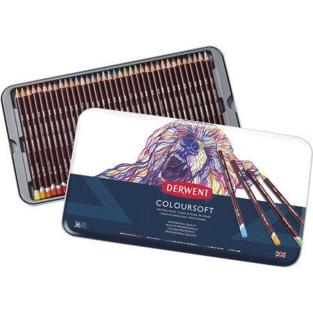 Foto ilustrativa Lápis de Cor Permanente Coloursoft 36 Cores Estojo Lata