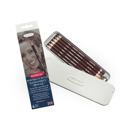 Foto ilustrativa Lápis de Cor Permanente Coloursoft 6 Cores Skintones Estojo Lata