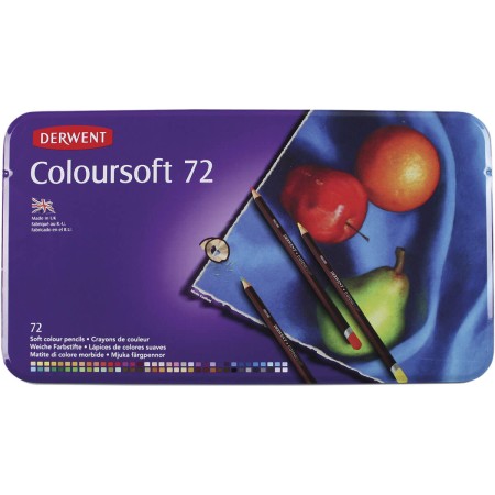 Foto ilustrativa Lápis de Cor Permanente Coloursoft 72 Cores Estojo Lata