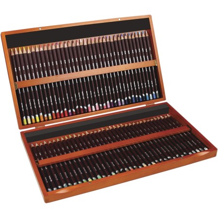 Foto ilustrativa Lápis de Cor Permanente Coloursoft 72 Cores Estojo Madeira Derwent
