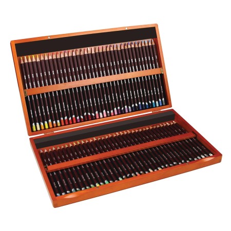 Foto ilustrativa Lápis de Cor Permanente Coloursoft 72 Cores Estojo Madeira Derwent