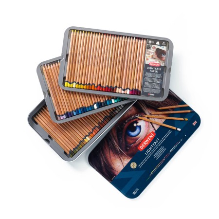 Foto ilustrativa Lápis de Cor Permanente Lightfast 100 Cores Estojo Lata