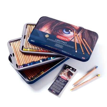 Foto ilustrativa Lápis de Cor Permanente Lightfast 100 Cores Estojo Lata