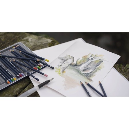 Lápis de Cor Watercolour 36 Cores Estojo Lata - Derwent - Lápis de