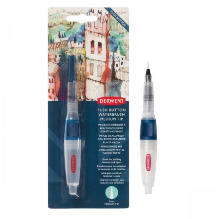Foto ilustrativa Pincel com reservatório de água Waterbrush com botão de liberação de água: Medium