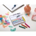 Foto ilustrativa Aquarela em Pastilha Tons Pastel Estojo 12 Cores