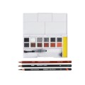 Foto ilustrativa Kit de Aquarela Shade & Tone com 12 Cores de Aquarelas em Pastilha e 3 Lápis