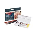 Foto ilustrativa Kit de Aquarela Shade & Tone com 12 Cores de Aquarelas em Pastilha e 3 Lápis
